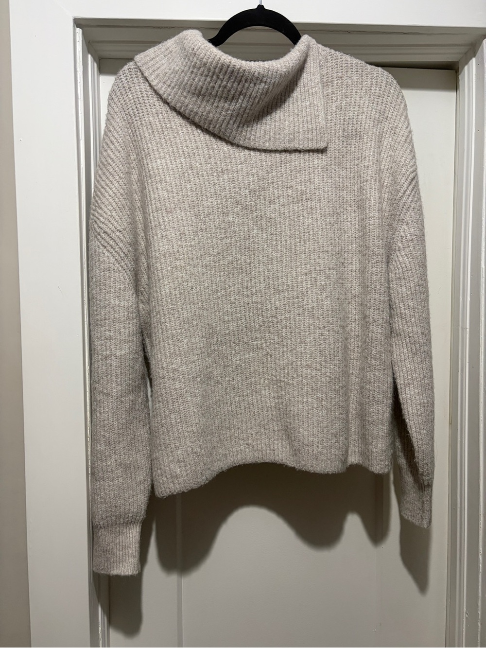 Simons Cream Oversized Turtleneck Sweater